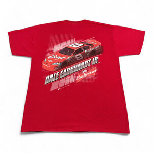 Vintage Dale Earnhardt Jr Shirt Adult LARGE Red Budweiser NASCAR Auto Racing Y2K